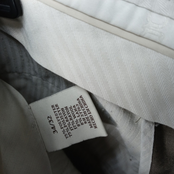 Perry Ellis men's 34"×32" tan polyester rayon wool - Picture 10 of 11